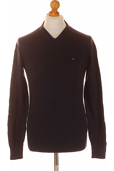 TOMMY HILFIGER Pánský Pulovr Vlněný Modrý Vel. S