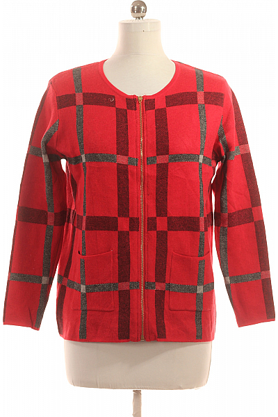 Dámský Cardigan Lněný Červený Vel. L/XL
