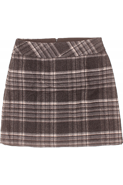 Kostkovaná  Sukně Šedá Vel. 38