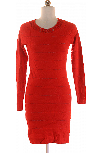 Pletené šaty Kašmírové Červené Vel. S/M