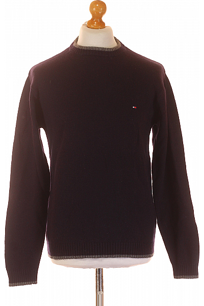 TOMMY HILFIGER Pánský Svetr Vlněný Modrý Vel. S