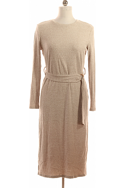 GLAMOROUS  Šaty Pletené Béžové Vel. 40