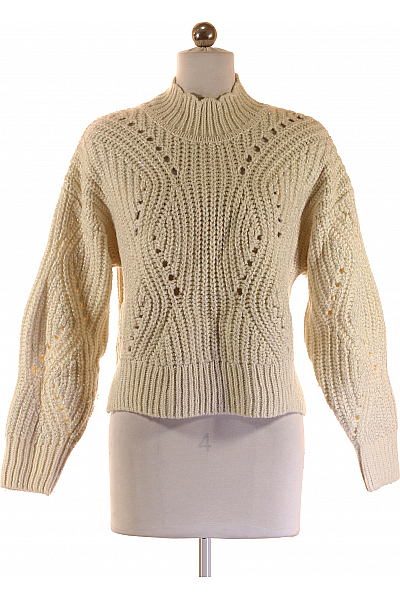 CARE LABEL Dámský Svetr Vlněný Bílý Vel. S