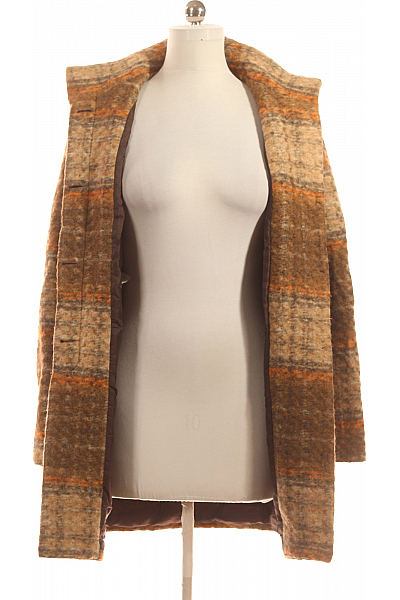 MANGO Dámský Kabát Vlněný Hnědý Vel. M