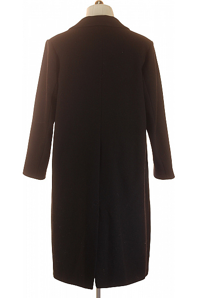 Dámský Dlouhý Kabát Vlněný Černý LINDEX Second hand Vel. XL
