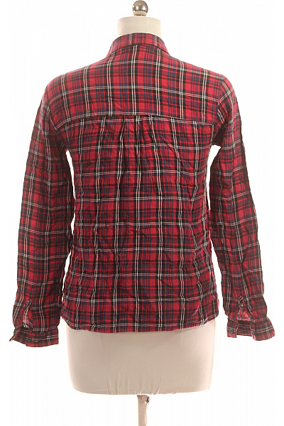 PULL&BEAR Kostkovaná Dámská Košile Červená Vel. M