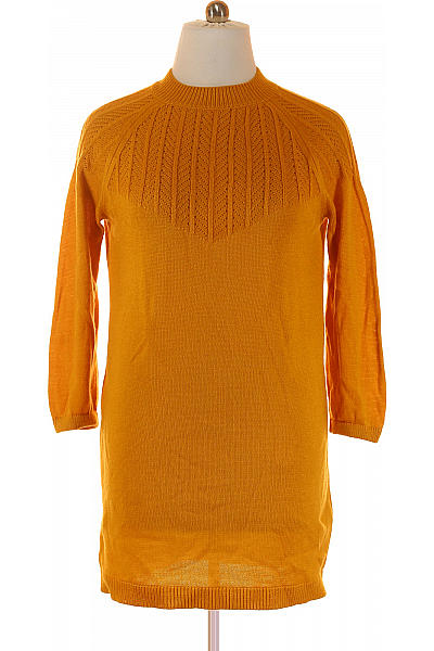 Šaty Pletené Žluté RAINBOW Second Hand Vel. 44/46