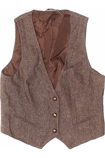 Kratká Dámská Vesta Hnědá GEORGE. Vel. 40
