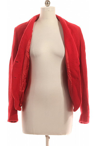 MADELEINE Teplé Dámské Sako Vlněné Červené Vel. M