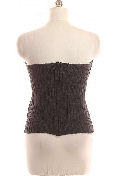 Jednoduché Dámské Tričko Vlněné Černé Reserved