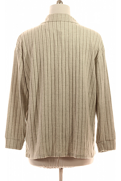 šedá žebrovaná halenka s límečkem a dlouhým rukávem Velikost 3XL | Unimoda | obrázek 2