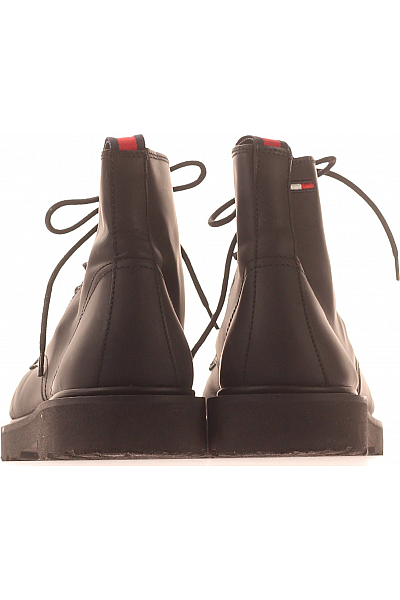 Pánské Boty Kožené Černé TOMMY HILFIGER Vel.  44