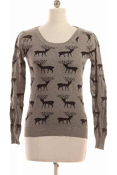 GATE Dámský Svetr Vánoční Šedý Vel. 38