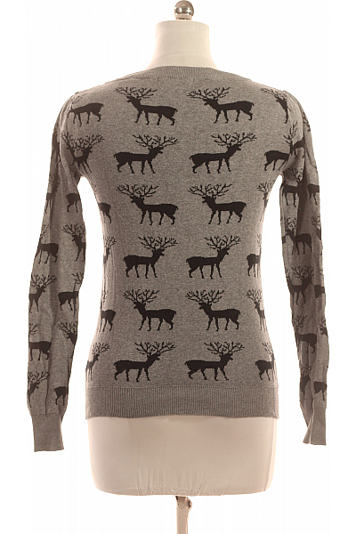 GATE Dámský Svetr Vánoční Šedý Vel. 38