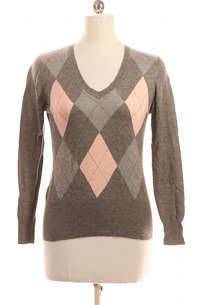 Dámský Svetr Vlněný Šedý Second Hand Vel. L