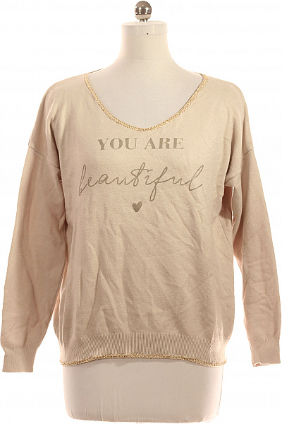  Halenka Pletená Béžová Vel. M