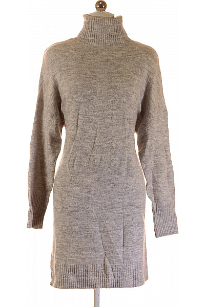  Šaty Pletené Šedé Second hand Vel. XS