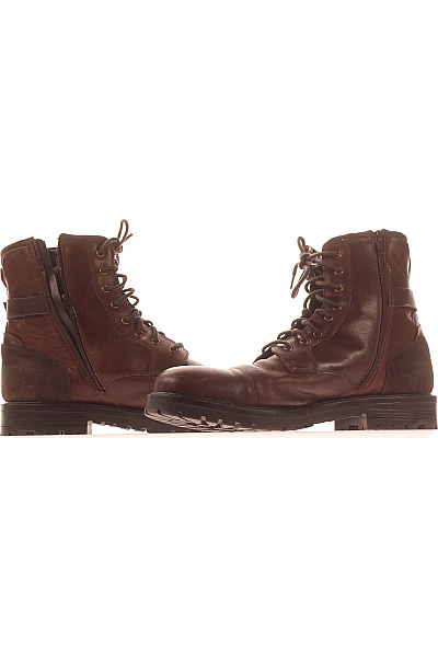 Pánské Boty Kožené Hnědé Second hand Vel. 44