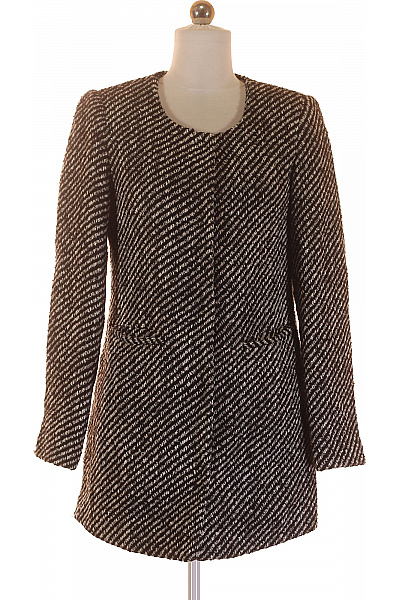 Reserved Dámský Kabát Černobílý Vel. 36