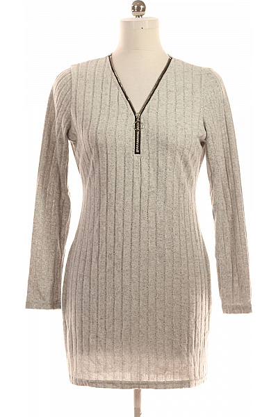  Šaty Pletené Šedé Vel. M