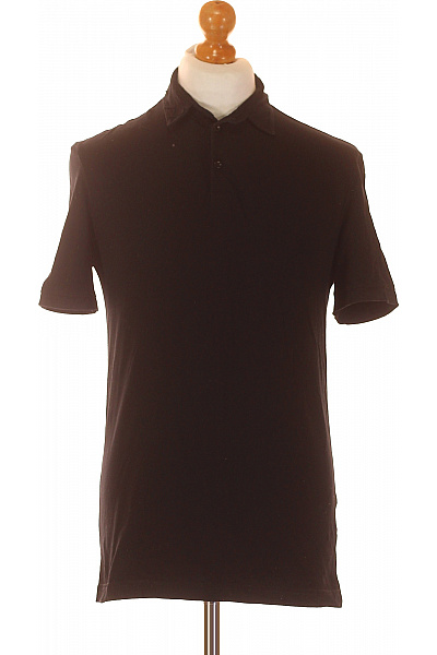 Pánské Tričko s Límečkem Černé Vel. S