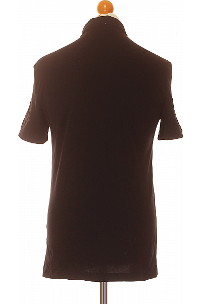 Pánské Tričko s Límečkem Černé Vel. S