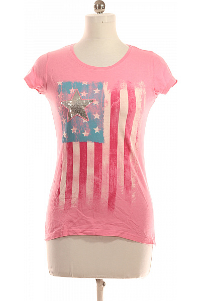 Dámské Tričko S Potiskem Růžové