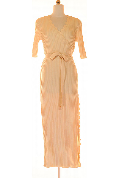  Šaty Pletené Béžové Orsay Vel. M