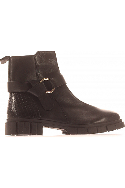 Dámské Kotníkové Boty Kožené Černé Bugatti Vel. 40