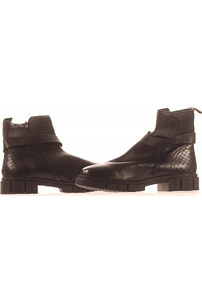 Dámské Kotníkové Boty Kožené Černé Bugatti Vel. 40