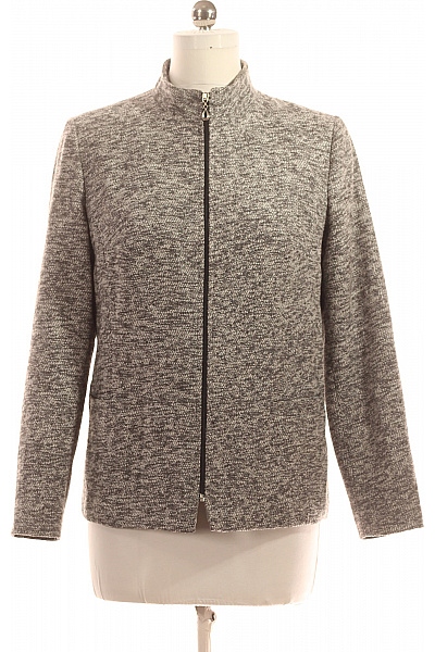 Krátký Dámský Kabát Šedý Second hand Vel. 42