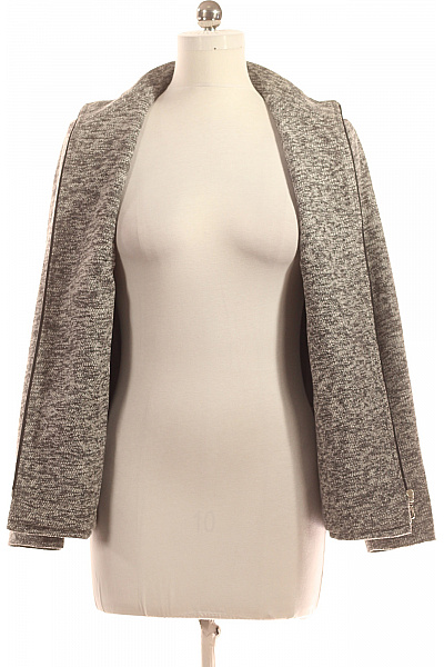 Krátký Dámský Kabát Šedý Second hand Vel. 42