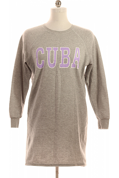  Mikinové Šaty Šedé Vel. M