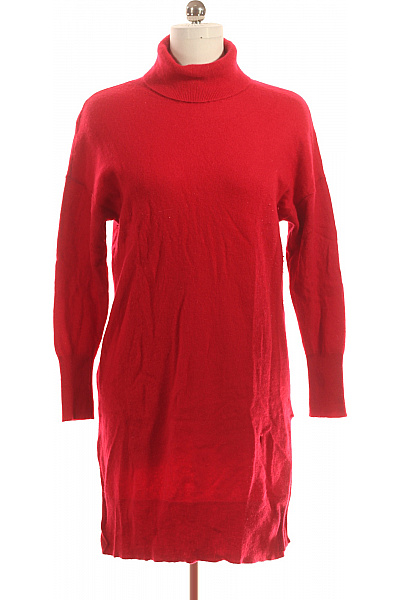 Pletené šaty Kašmírové Červené Second Hand Vel. 42