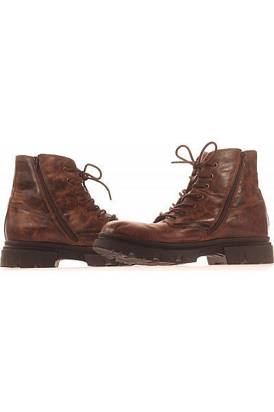 Pánské Kotníkové Boty Kožené Hnědé Bugatti Vel.  43