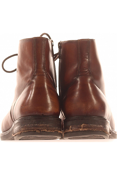 Pánské Kotníkové Boty Kožené Hnědé Vel. 43