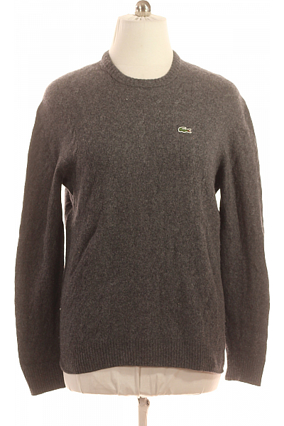 LACOSTE Pánský Pulovr Vlněný Šedý Second Hand Vel. XXL