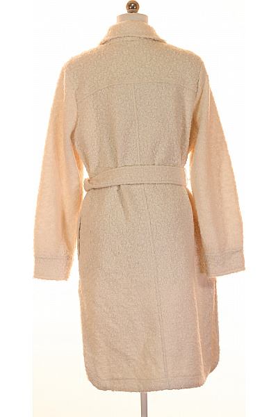 F&F Dámský Dlouhý Kabát Béžový Second hand Vel. 36