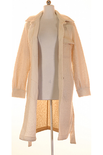 F&F Dámský Dlouhý Kabát Béžový Second hand Vel. 36