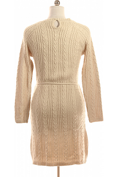  Šaty Pletené Béžové Vel. M