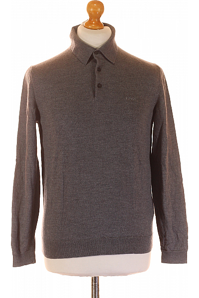 Pánský Pulovr Vlněný Šedý Hugo Boss Vel. L