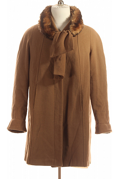 Krátký Dámský Kabátek Vlněný Hnědý Second hand Vel. 48