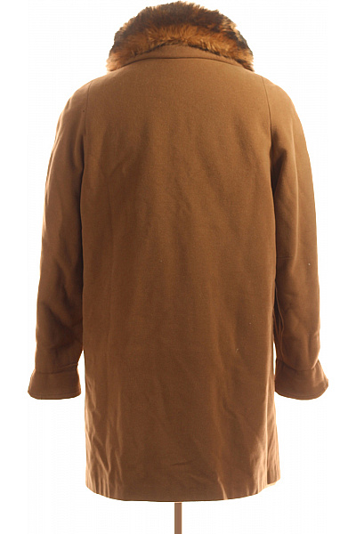 Krátký Dámský Kabátek Vlněný Hnědý Second hand Vel. 48