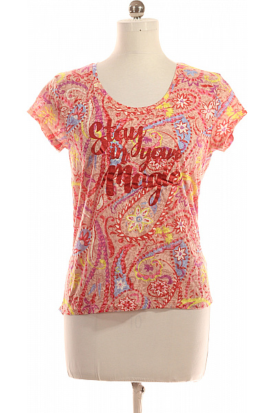 Dámské Tričko s Potiskem Barevné Takko Vel. M