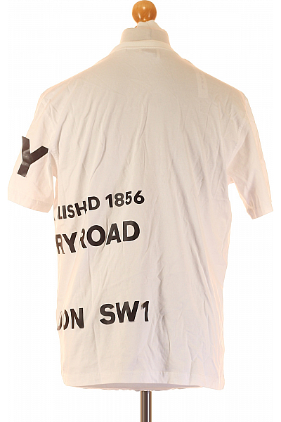 Pánské Tričko s Potiskem Bílé BURBERRY Second hand Vel. S