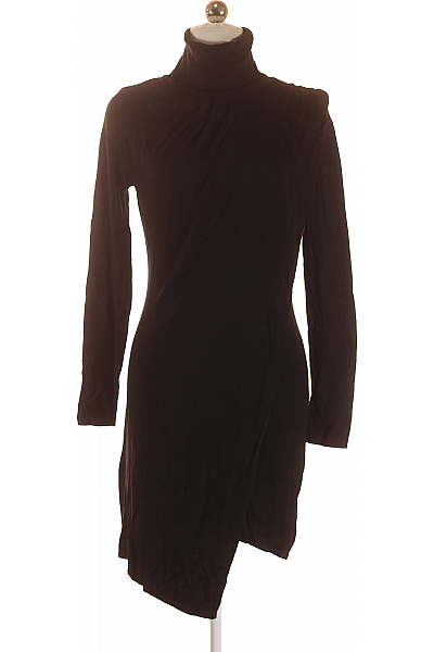 Tričkové Šaty S Dlouhým Rukávem Černé Vel. S/M