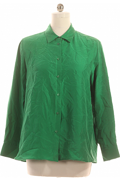 Max Mara Společenská Dámská Košile Hedvábná Zelená