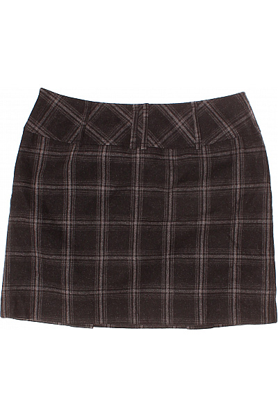 Kostkovaná  Sukně Vlněná Černá YESSICA Vel. 36