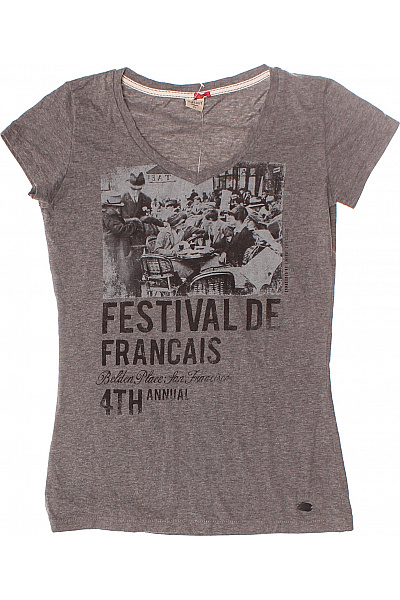 Dámské Tričko S Potiskem Šedé Vel. XS