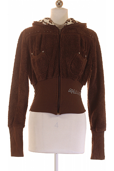 Dámská Mikina Rozepínací Hnědá Vel. M
